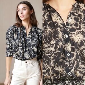 Millie Resort & Travel Floral Hawaiian Hibiscus Blouse Top Women Sz XXS NEW $162